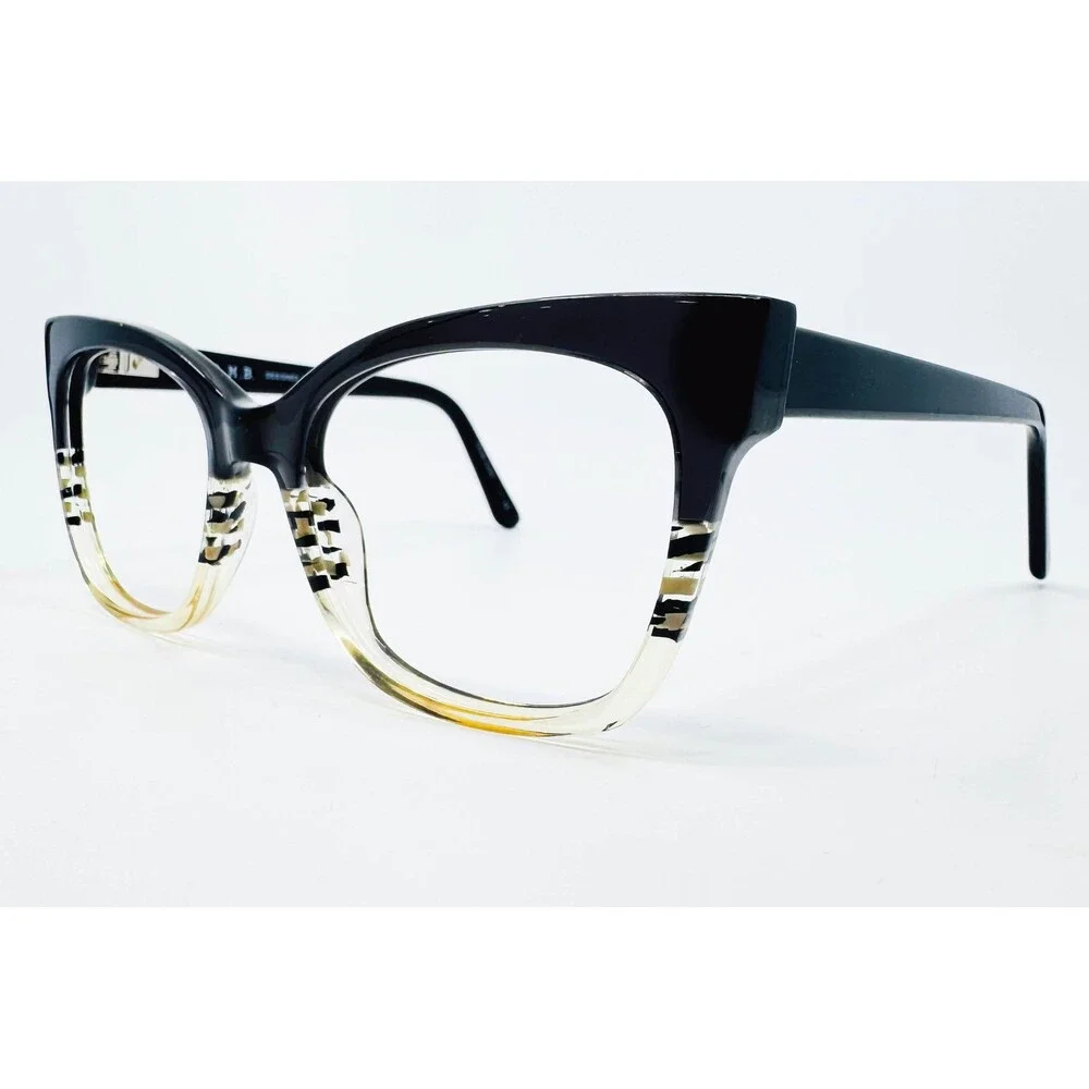 L.A.M.B. Eyeglasses Womens Black Clear Cat Eye LA066 GRY 52-18-140